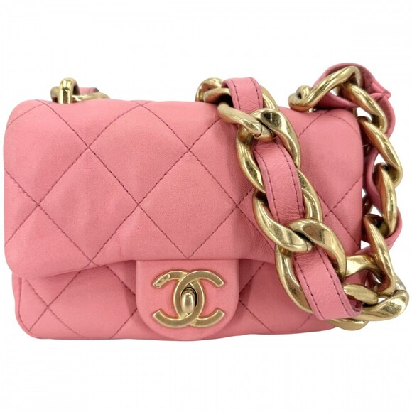 CHANEL Handbags - Chanel Mini Matelasse Chain Shoulder Bag for Women, Turnlock, Coco Mark, Leat...